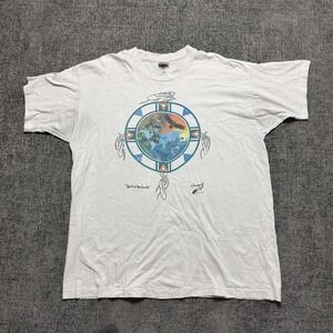 Fruit of the Loom Spirit of the Earth Mens XXL White Vintage 90s Joseph Tee